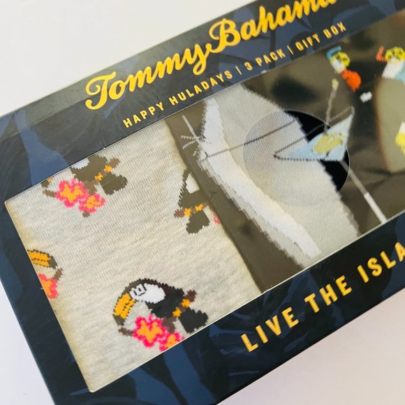 TOMMY BAHAMA Men's Gift Box Set of 3 Pair Island Life Socks - Picture 5 of 5